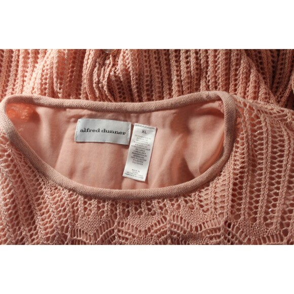 Alfred Dunner Lined Open Knit Long Sleeve Tunic Sweater Pink Size XL - Picture 9 of 9
